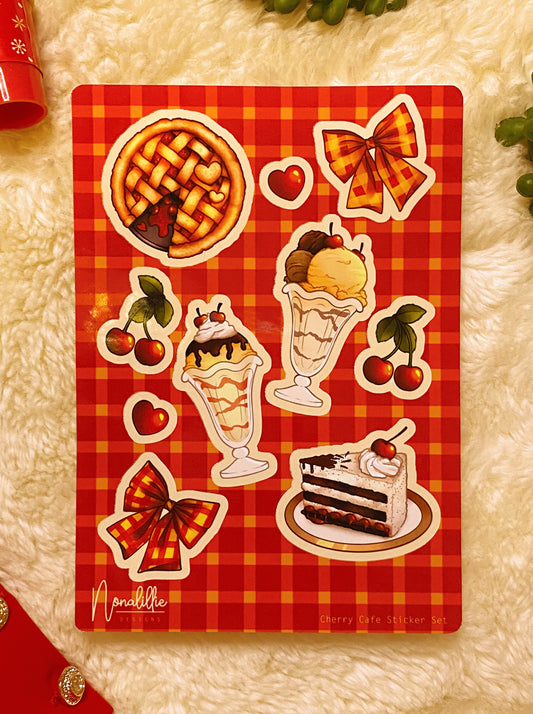 Cherry Cafe Sticker Set