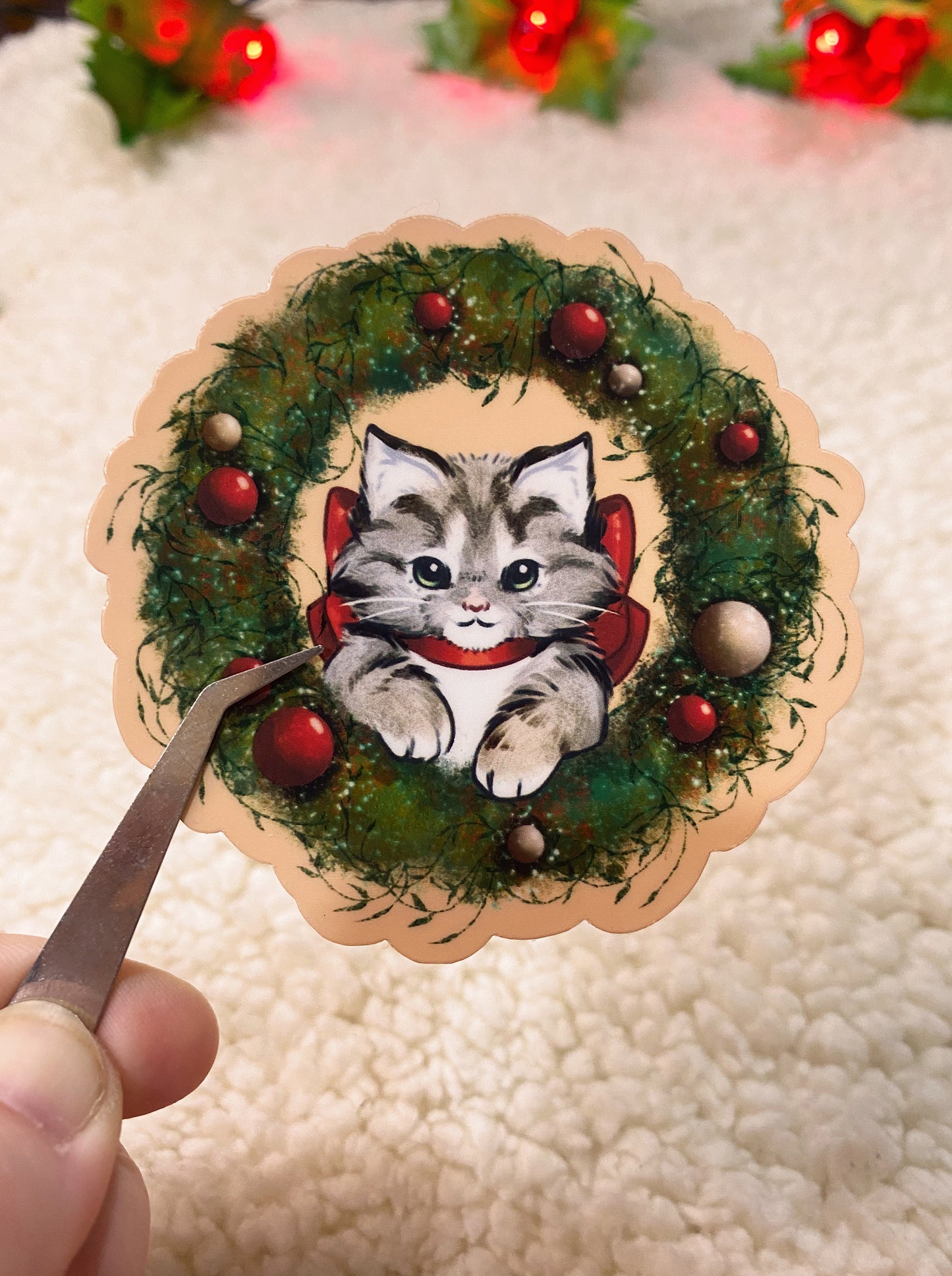 Christmas Kitten Sticker