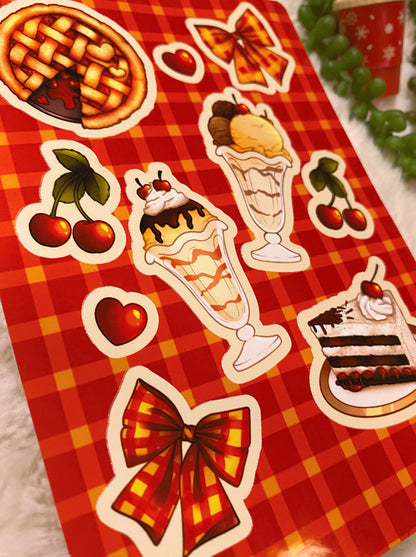 Cherry Cafe Sticker Set